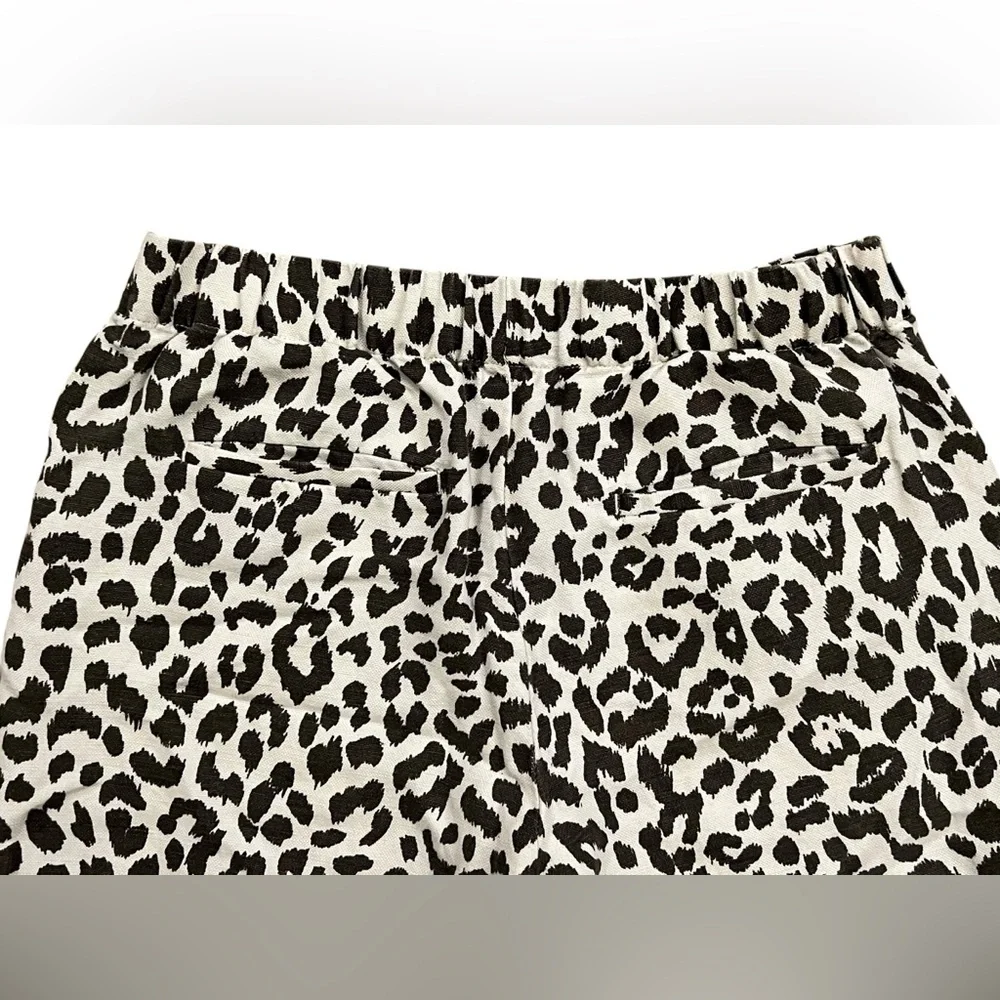J.Crew Linen Leopard Print Pants Size 4 Tall Relaxed Lightweight Animal‎ Print